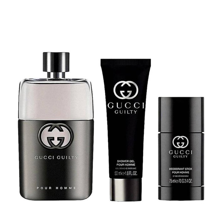 GUCCI GUILTY POUR HOMME (M) SET EDT 90ML + DEO STICK 75ML + SG 50ML