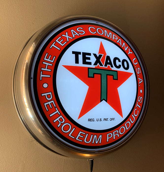 TEXACO COMPANY USA PETROLEUM PRODUCTS GAS PUMP GLOBE FACE ALUMINUM