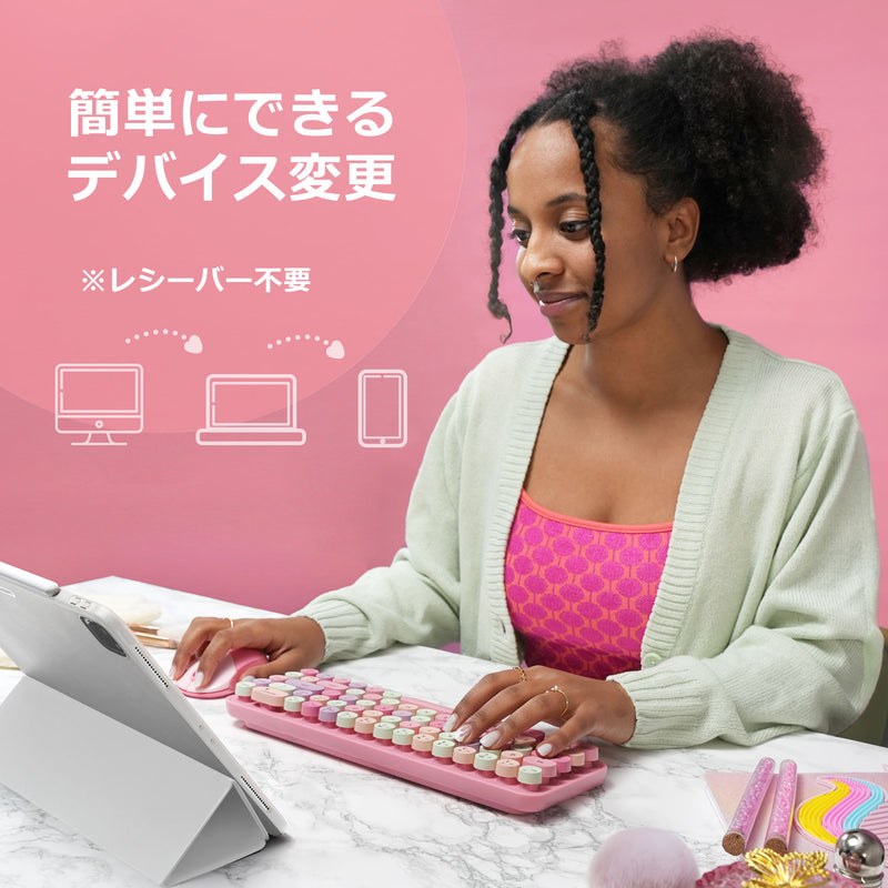 PERIDUO-802PK Bluetooth ワイヤレス ミニ キーボード・マウスセット