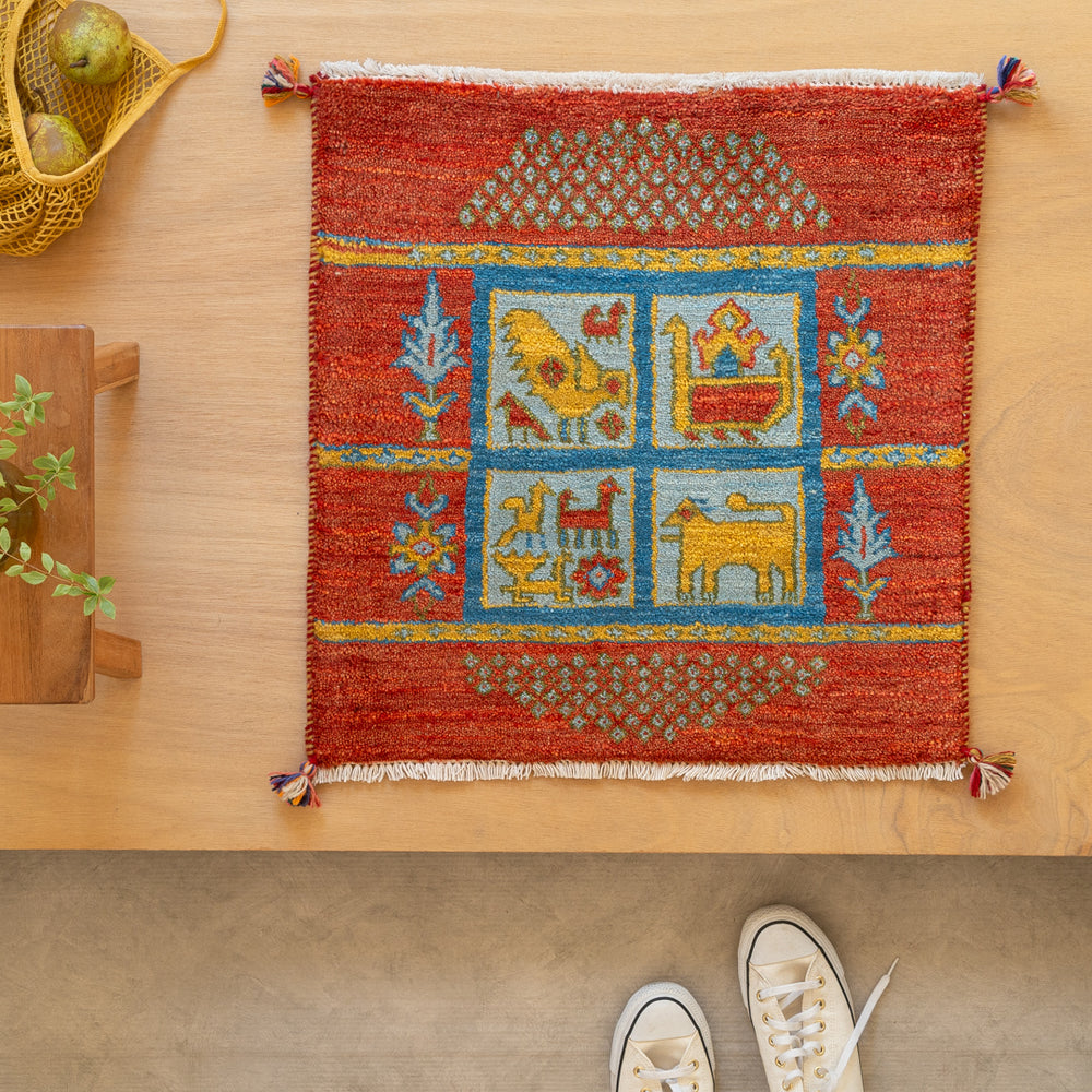 ペルシャ手織りギャッベ 約60×60cm – Persiadirect