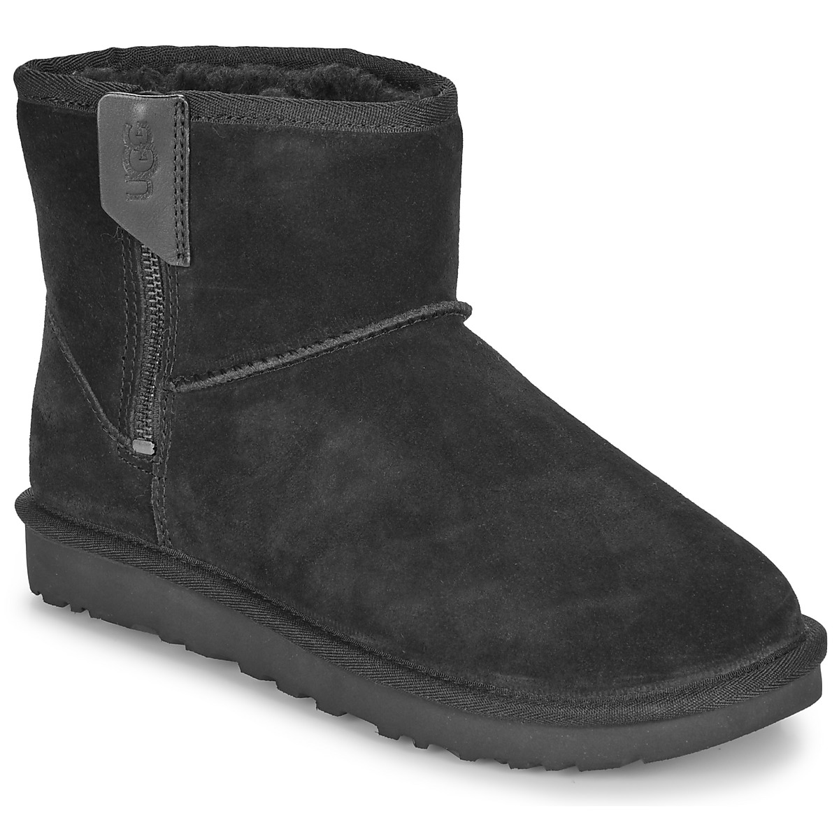 UGG CLASSIC MINI BAILEY ZIP Black - Free delivery | Spartoo NET