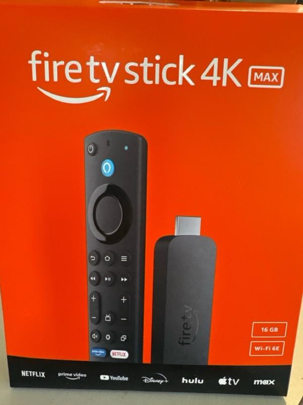 Amazon Fire TV Stick 4K Max streaming device, supports Wi-Fi 6E