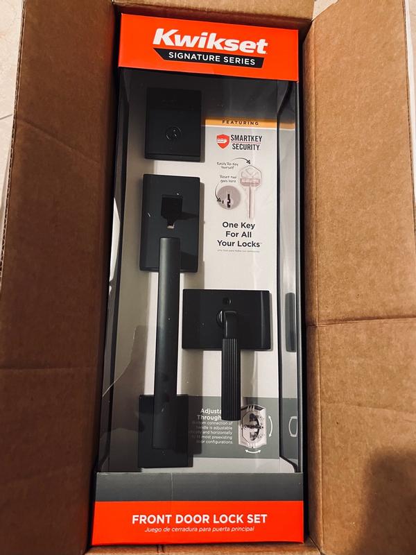 Satin Nickel San Clemente Handle with Halifax Lever (Square) | Kwikset