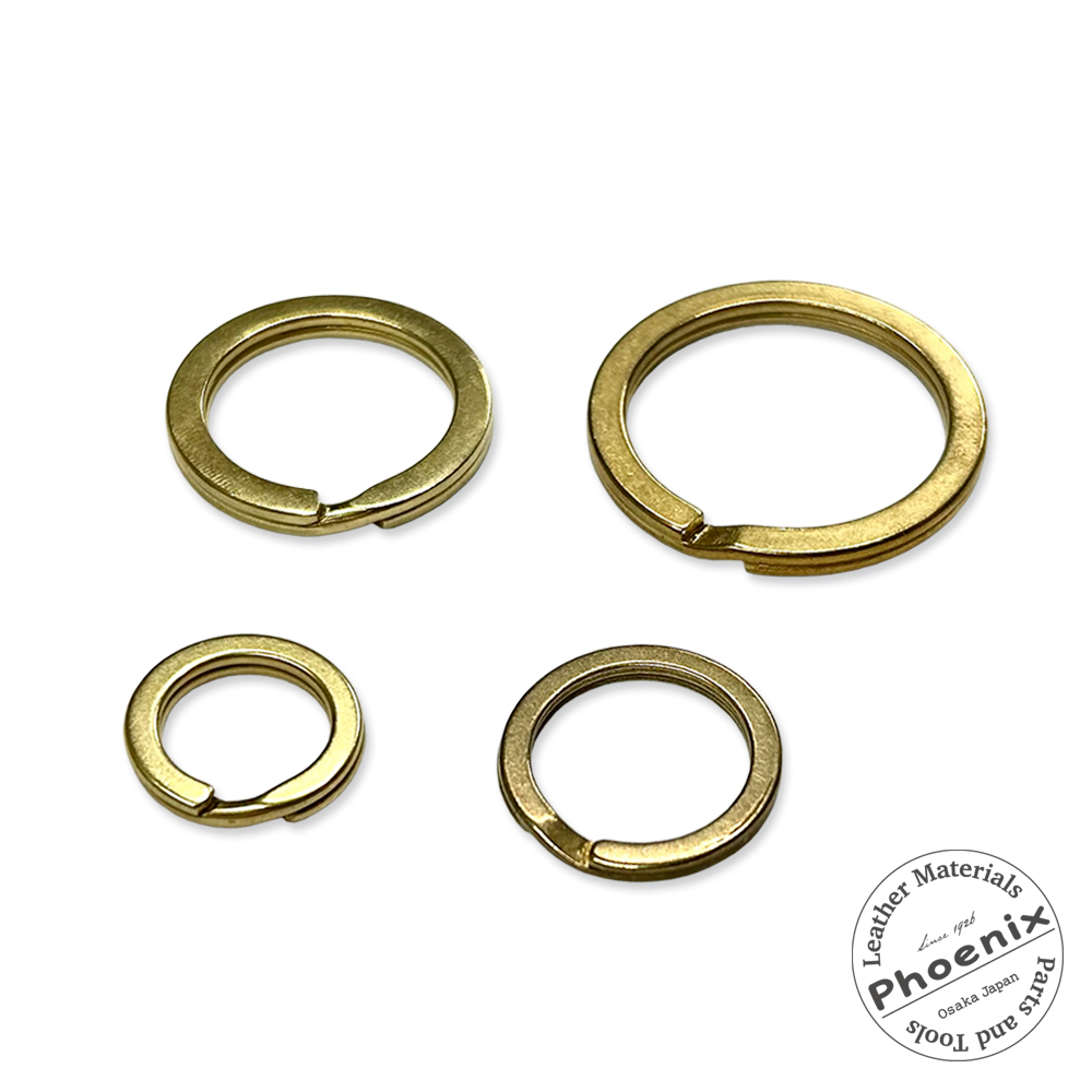 真鍮製【平押】キーリング(二重リング) | ヌメ革と真鍮金具とレザー
