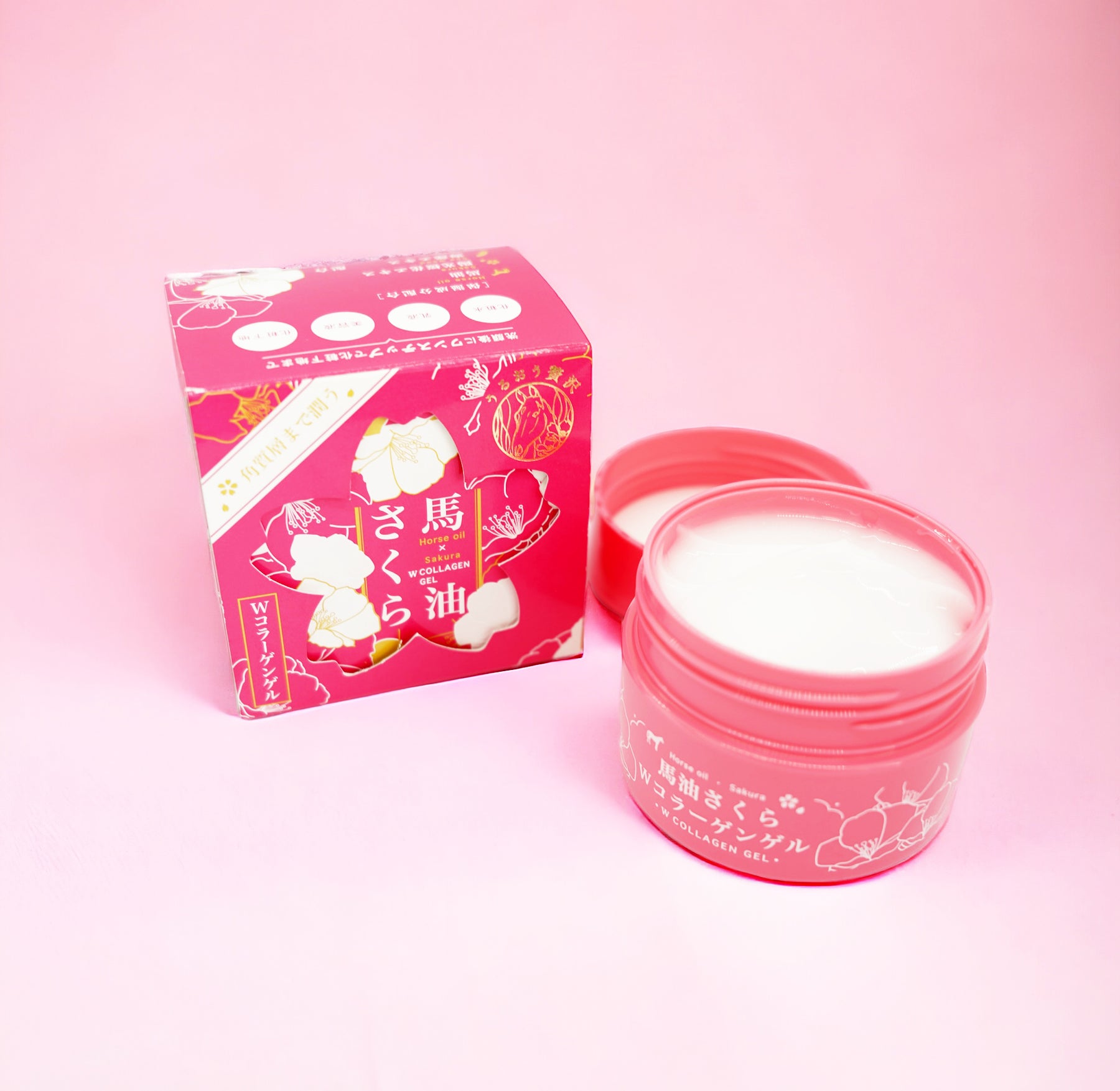 馬油さくらWコラーゲンゲル 100g／お肌のハリと弾力を引き出し