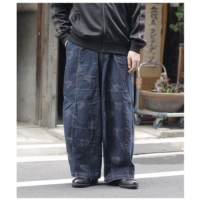 ニードルズ NEEDLES 8オンスデニム ローズ ジャガード ヒザデルパンツ