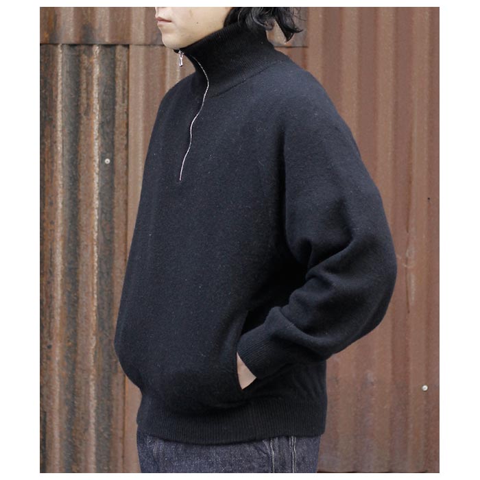 バトナー BATONER バックループ キャメル ハーフジップ BACKLOOP CAMEL