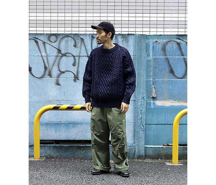 STRATHTAY by インバーアラン INVERALLAN ネイビー 1A アラン セーター