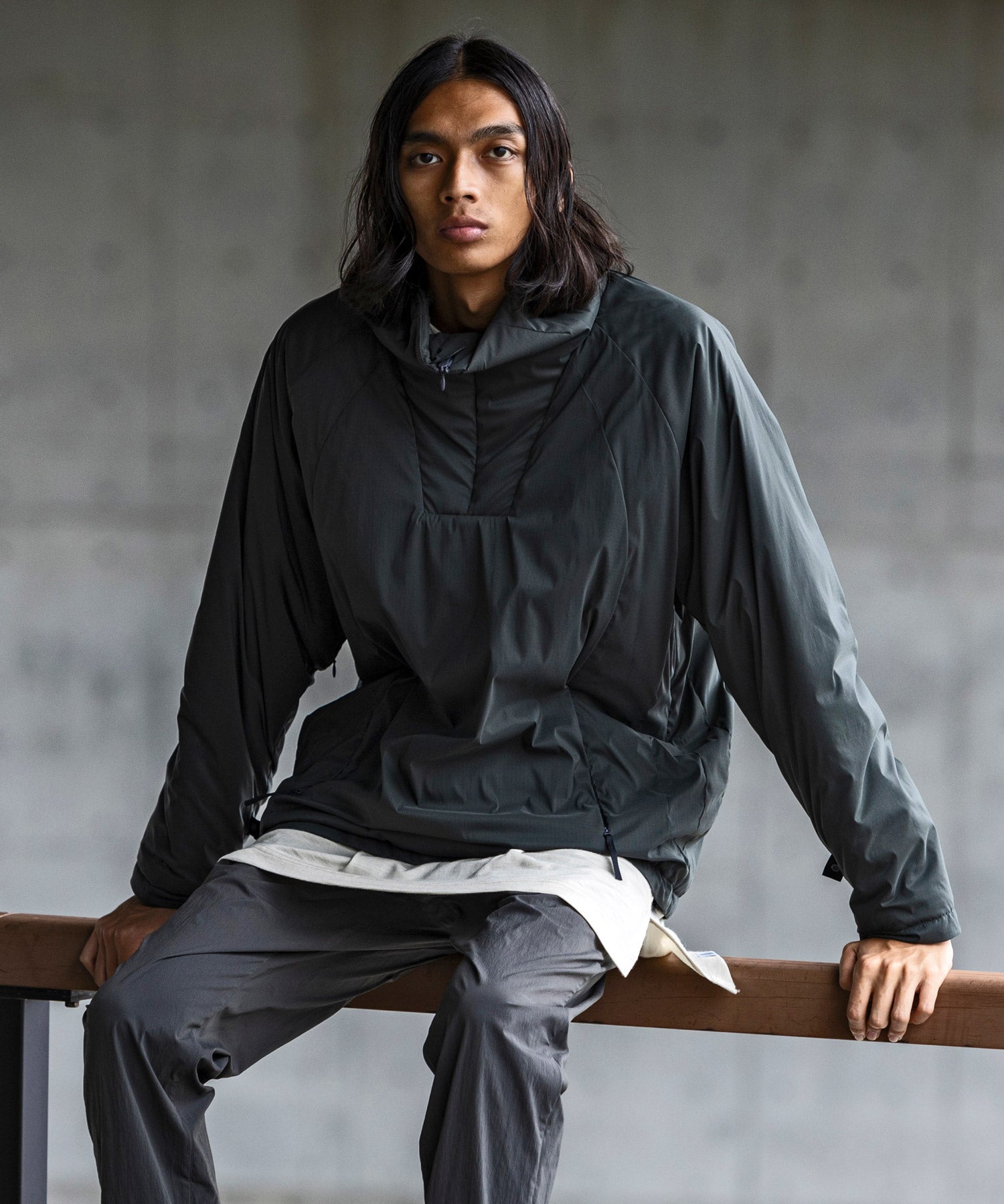 MENS】ハーフジップロングスリーブ・アウター 中綿ジャケット