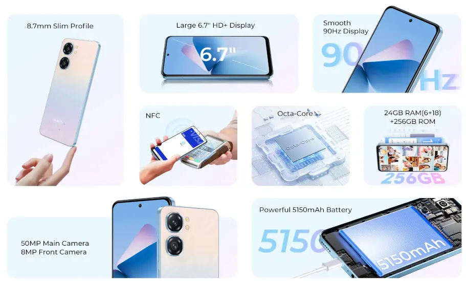 OUKITEL C58 Pro 発表、6.7インチのエントリー4Gスマートフォン