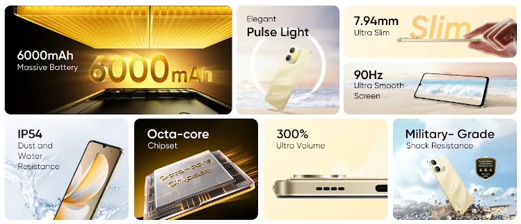 realme Note 70T 発表、6000mAhバッテリー搭載のエントリー