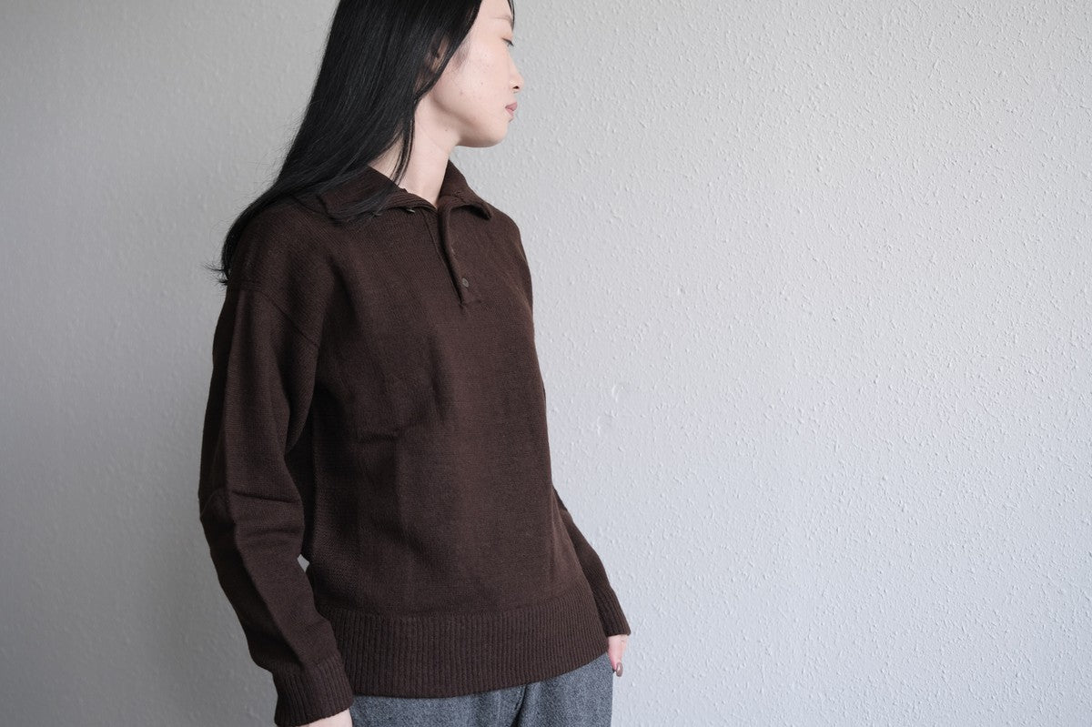 MITTAN / ウールシルクWフェイスハイネック 茶 KN-29 / unisex – PINT_MN