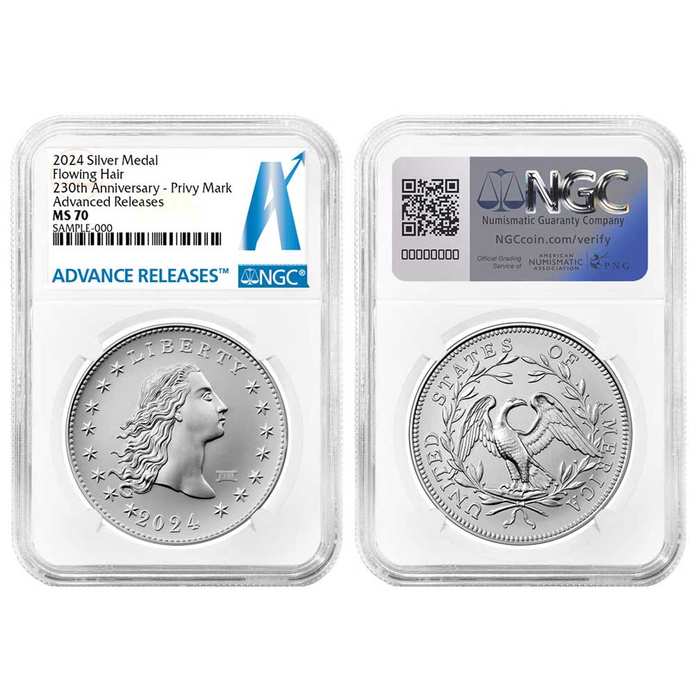 2024 230th Anniversary Flowing Hair Silver Medal NGC MS70