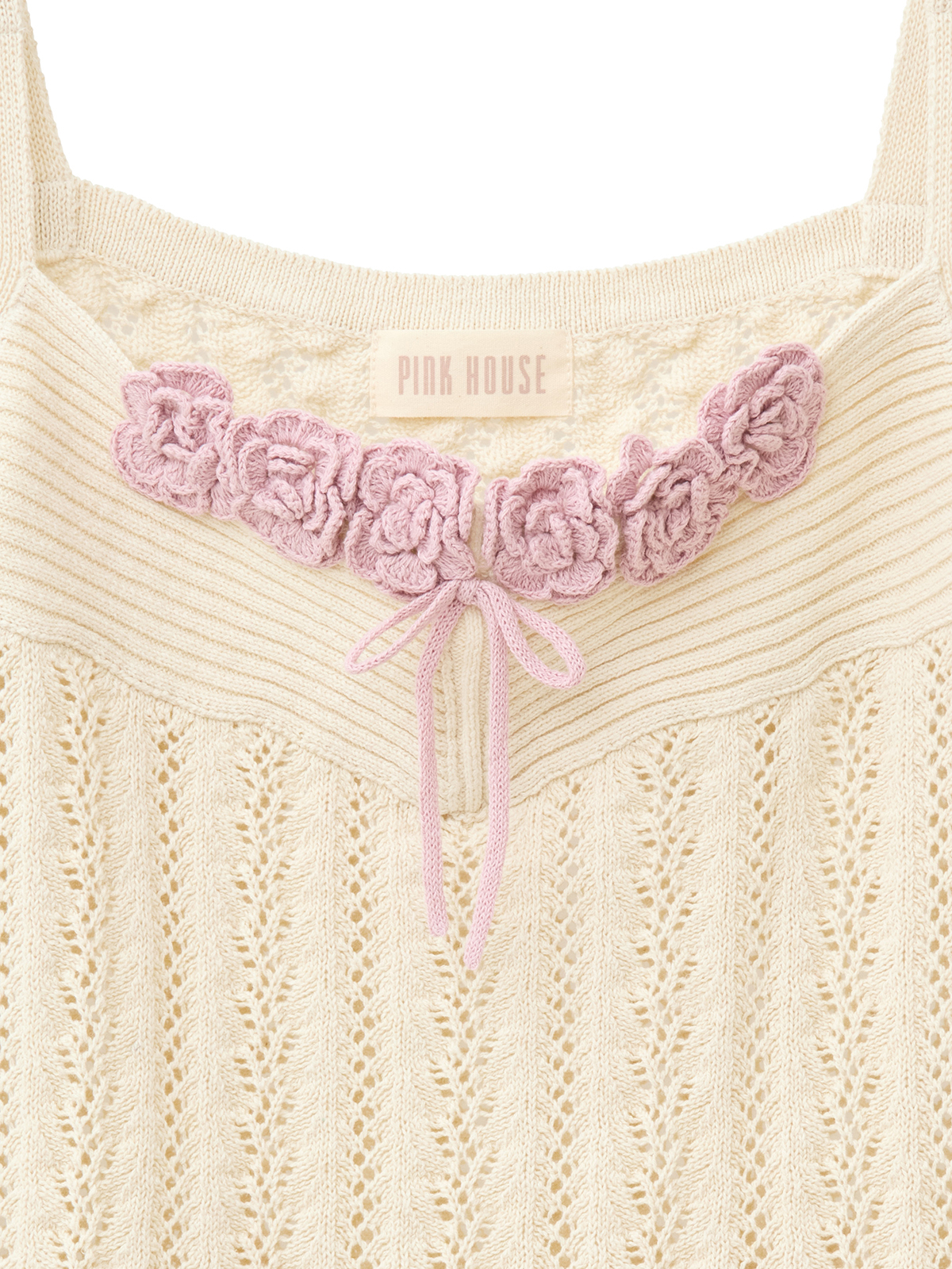 フラワーモチーフ使いニットベスト｜ピンクハウスオフィシャル