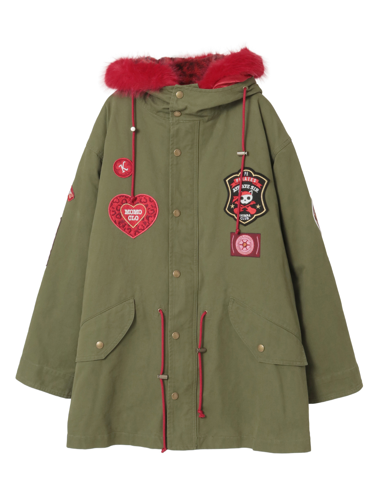 PINK HOUSE×Momoclo パイレーツキャットワッペンモッズコート｜ピンク