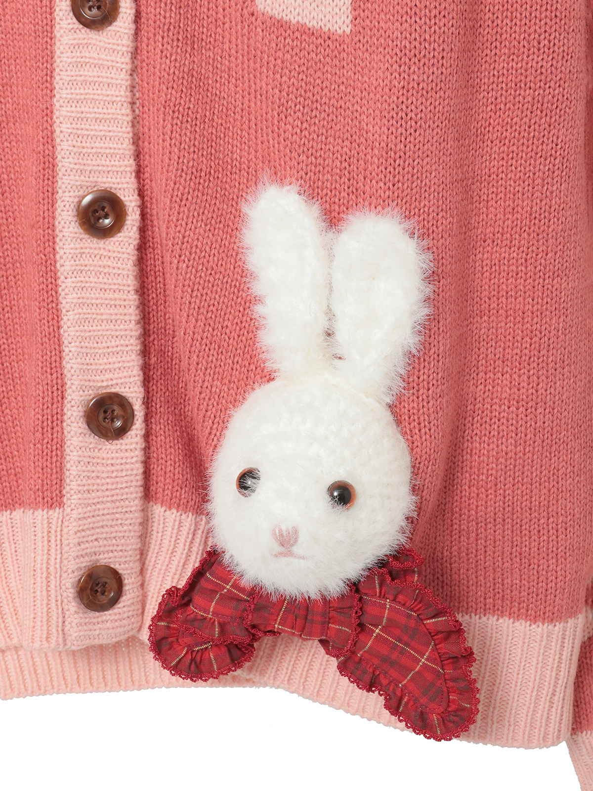 うさぎ顔ぐるみモチーフ付きニットカーディガン｜ピンクハウス