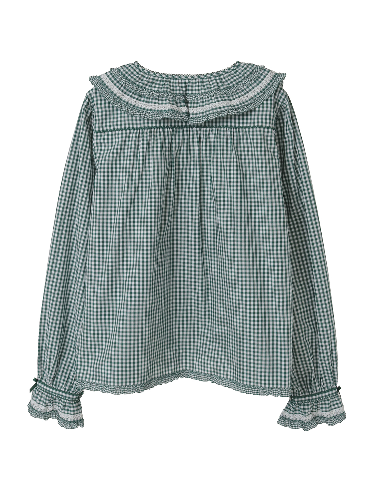 フリル襟付きギンガムチェックブラウス｜ピンクハウスオフィシャル