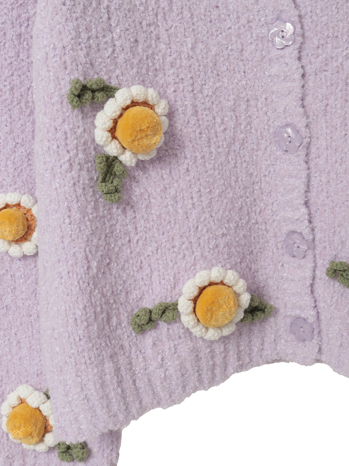 マーガレットモチーフ使いニットカーディガン｜ピンクハウス