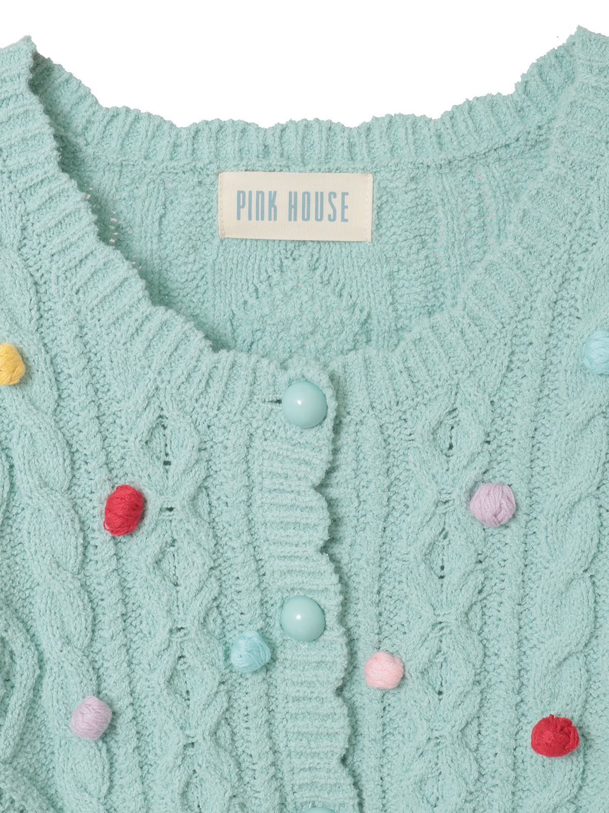 カラフルポップル付きニットカーディガン｜ピンクハウスオフィシャル