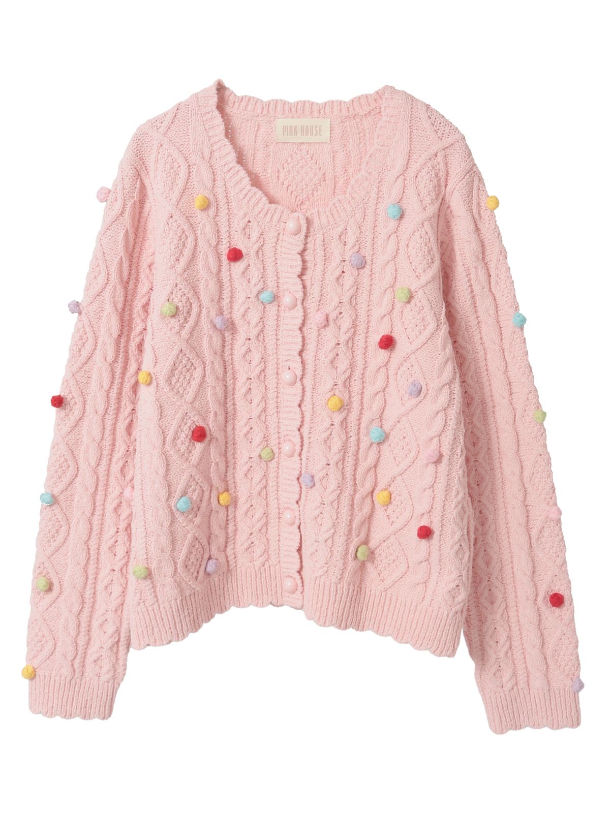 カラフルポップル付きニットカーディガン｜ピンクハウスオフィシャル