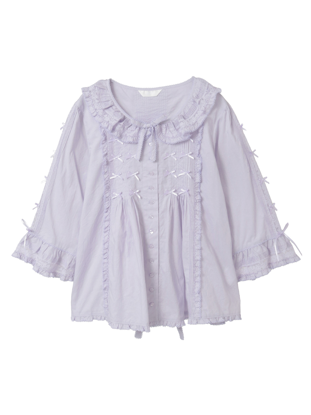 ピンクハウス 新品ローンレースブラウス ラベンダーブルー セール