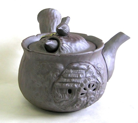 萬古焼 鳥飛び出し急須（平網茶こし）220cc【通販/記念品/茶器/日本茶