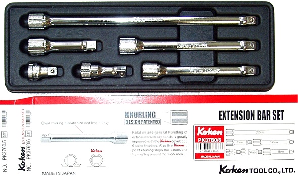 PK3760/6 エクステンションバーセット ＜ ハッピーツール 自動車用機械