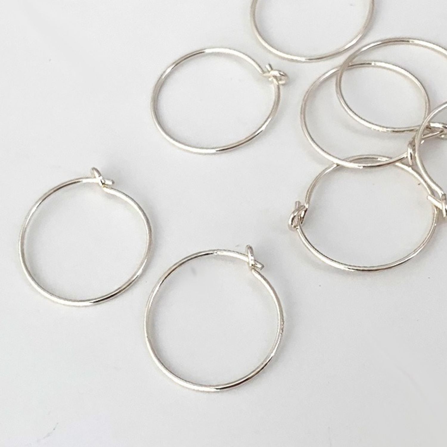 シルバー925パーツ フープピアス15mm ＜ アクセサリーパーツショップ