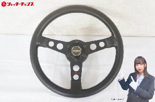 イタルボランテブラックレザー 3スポーク ステアリングホイール直径約35cm