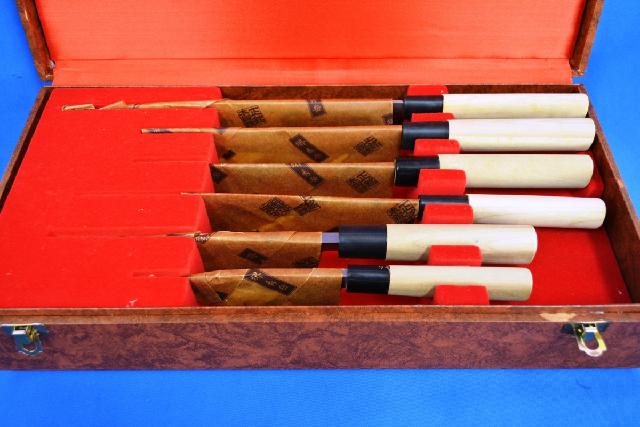 日本文化センター 堺秀岳 御料理包丁 和包丁6本セット ケース入り