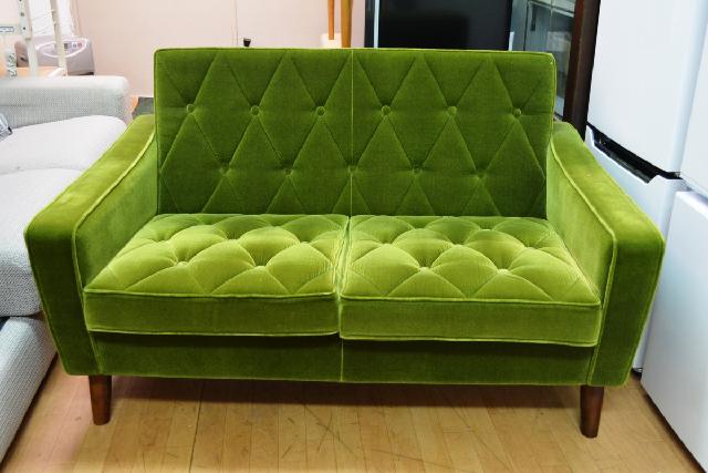 カリモク ソファー モケットグリーン ペットもお子様も大満足