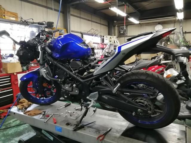 ヤマハ R25(RG10J) エンジンかからず セルモーター分解清掃 カーボン