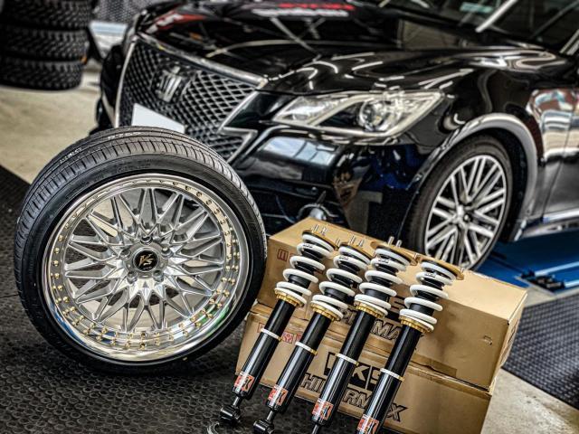 210系クラウンアスリート持ち込みホイール＆車高調、フルアーム