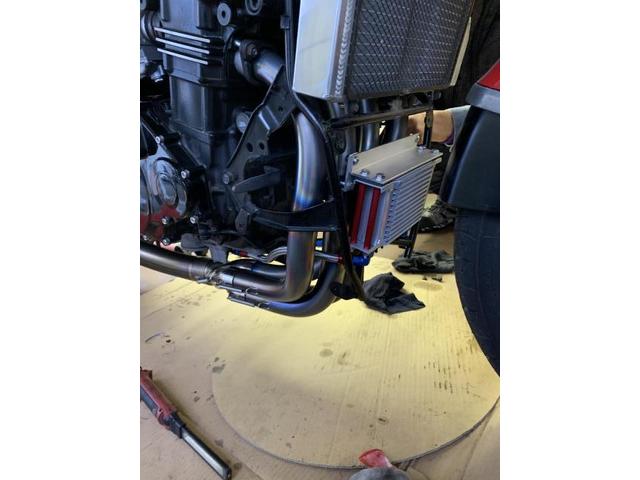 GPZ 900Rバイクのオイルクーラー交換 パーツの交換はプログレス 千代水