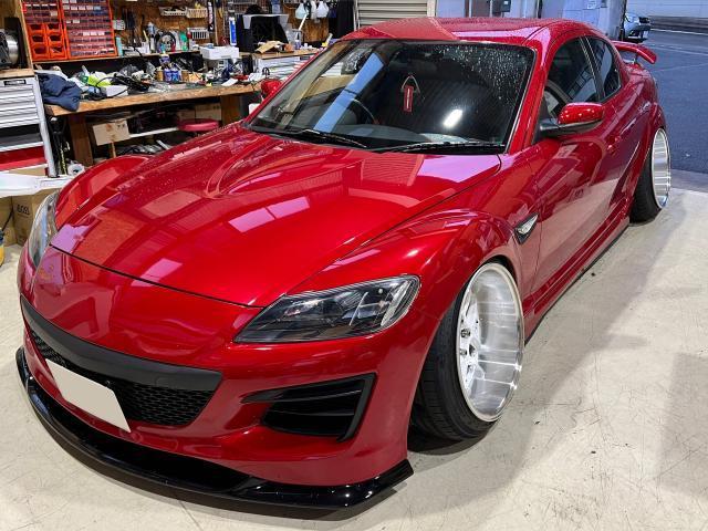 RX-8 ヘッドライトレンズリペア インナー塗装 艶消しブラック｜グー
