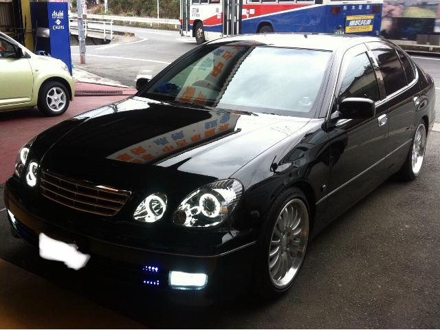 トヨタ アリスト JZS160 イカリングヘッドライト 取付 ボディー総磨き