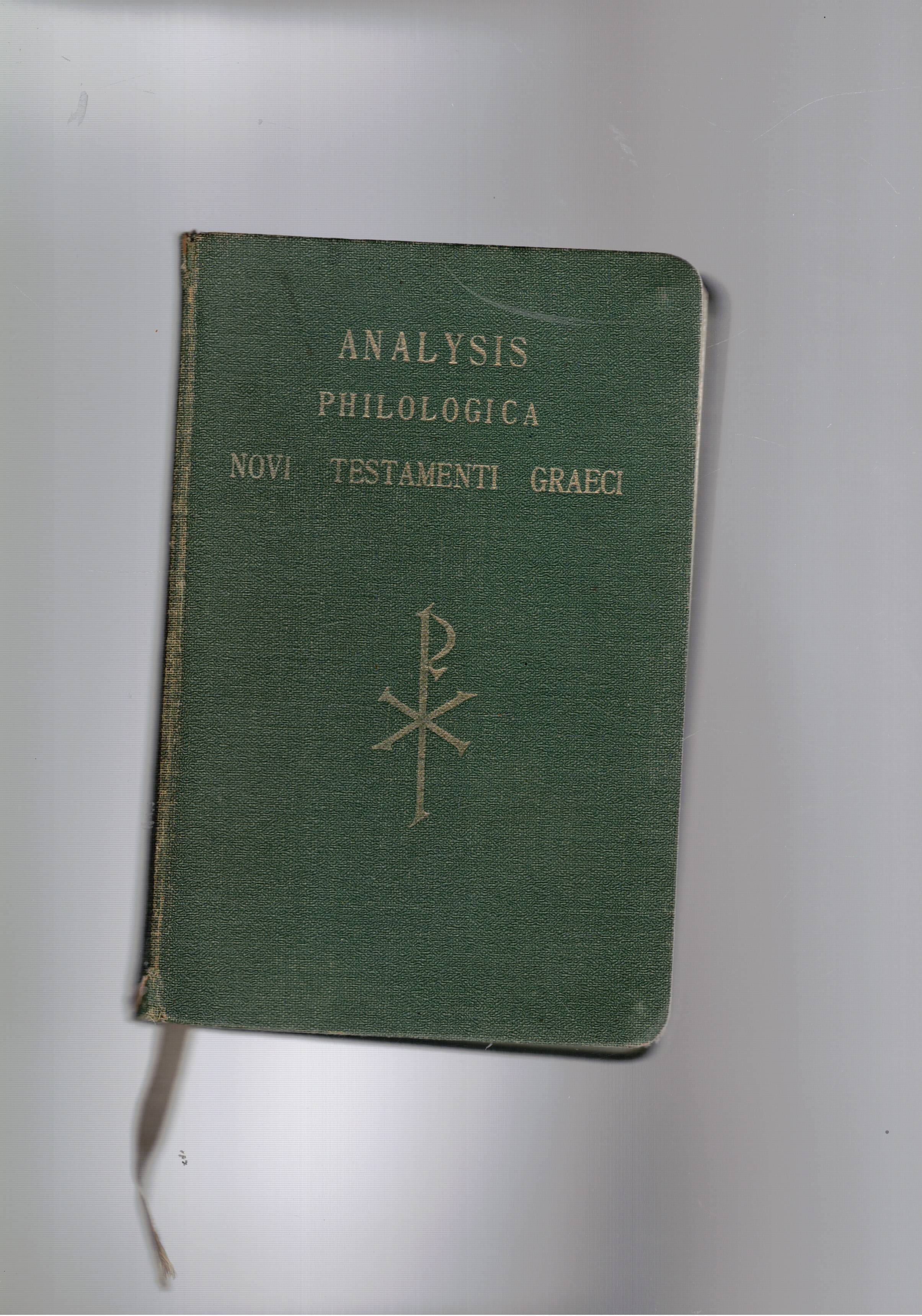 Analysis philologica novi Testamenti Graeci. by ZERWICK Max