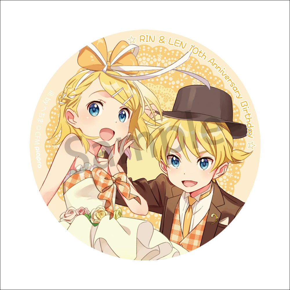 鏡音リン 鏡音レン 缶バッジ 10th Anniversary 鏡音リン レン