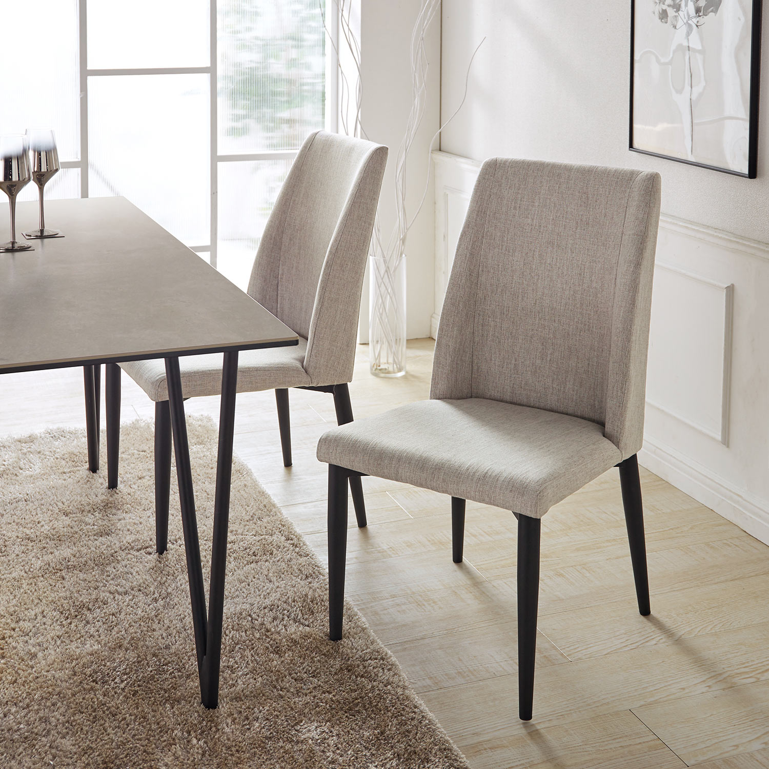 シックモダンなダイニングチェア2脚セット（ダイニングチェア