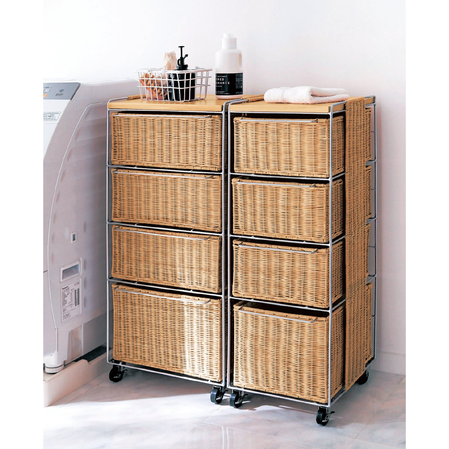 ラタンランドリーチェスト （洗面所収納/隙間収納）｜通販のベルメゾン