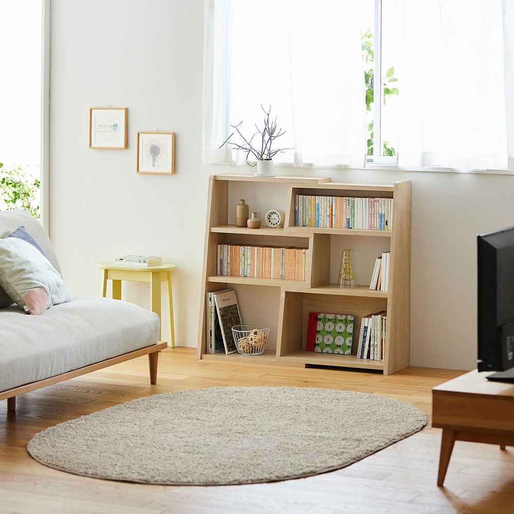 伸縮できる腰高本棚（本棚/書棚/ブックシェルフ）(BELLE MAISON DAYS