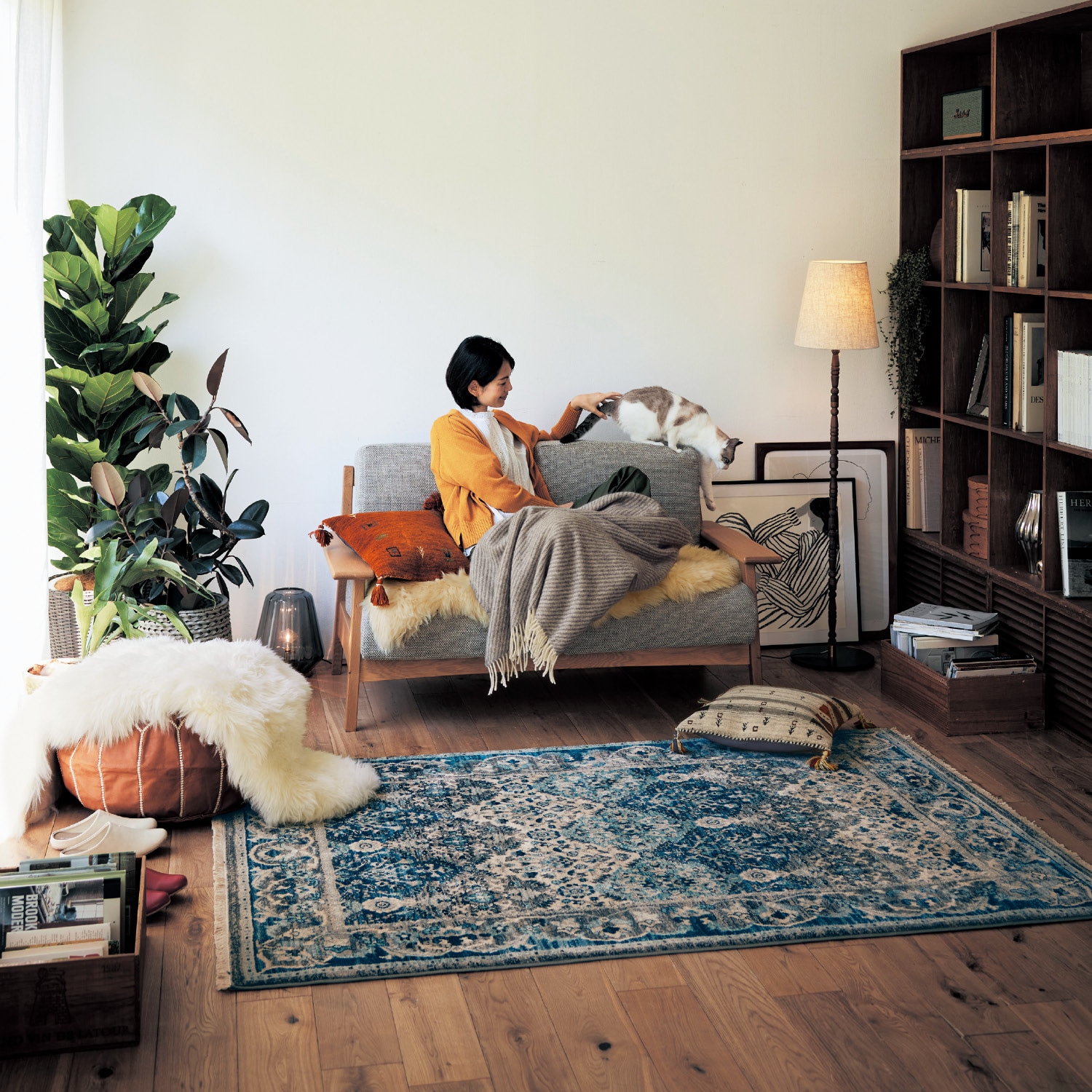 トルコ製折りたためるウィルトン織りラグ（クラシック）（ラグ）｜通販