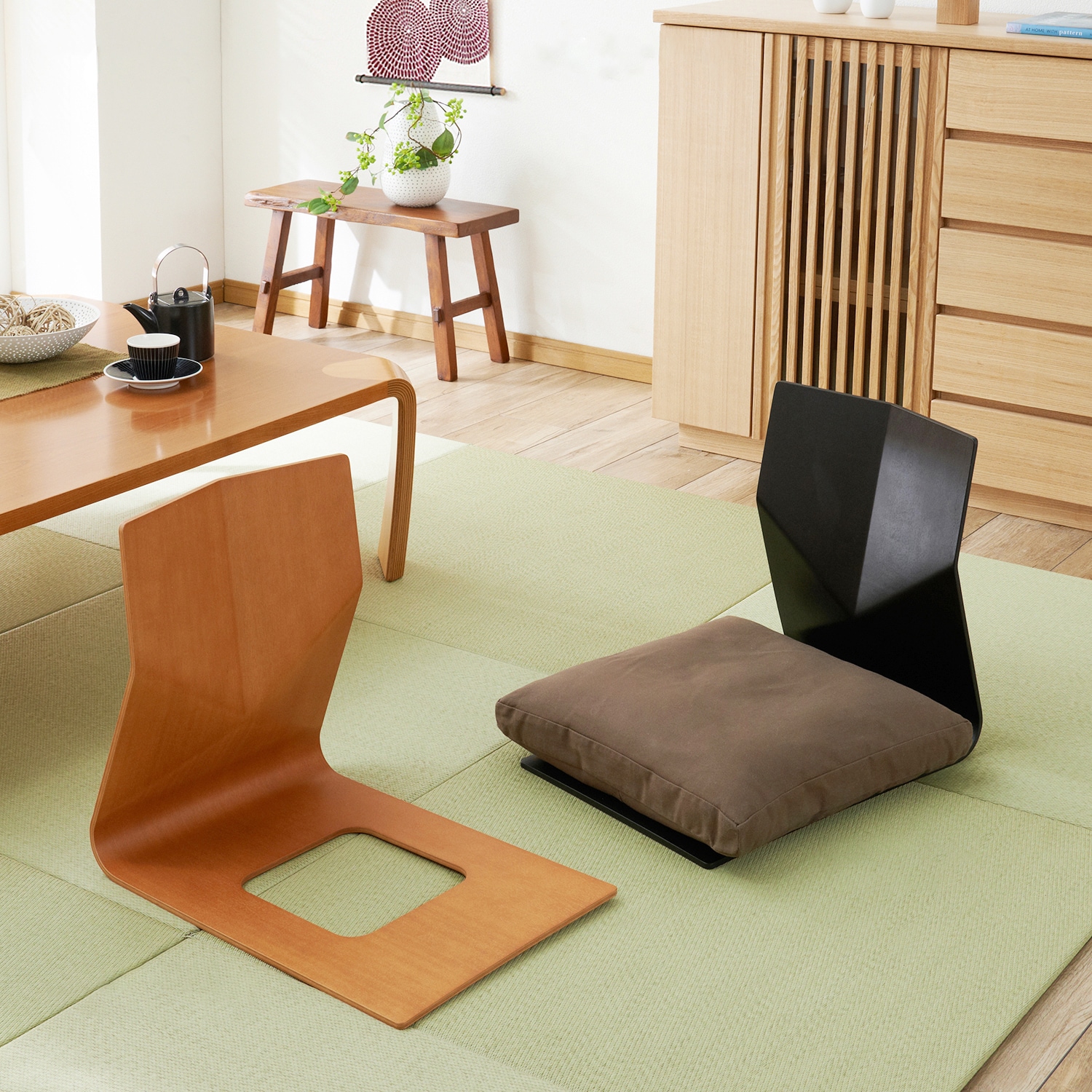 国産］木製座椅子（座椅子/ビーズクッション）｜(天童木工)｜通販の