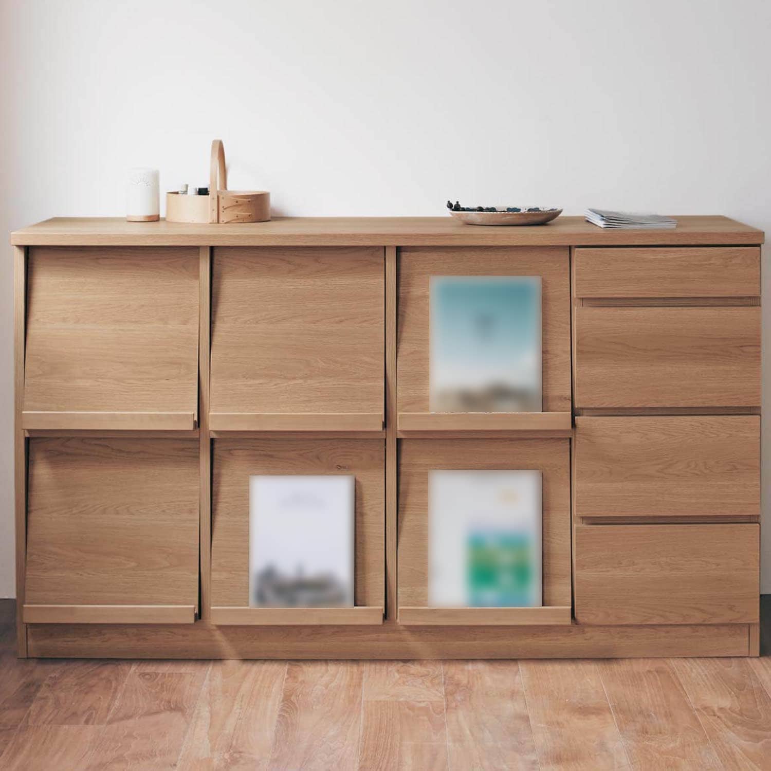 フラップキャビネット［日本製］（キャビネット/リビングボード