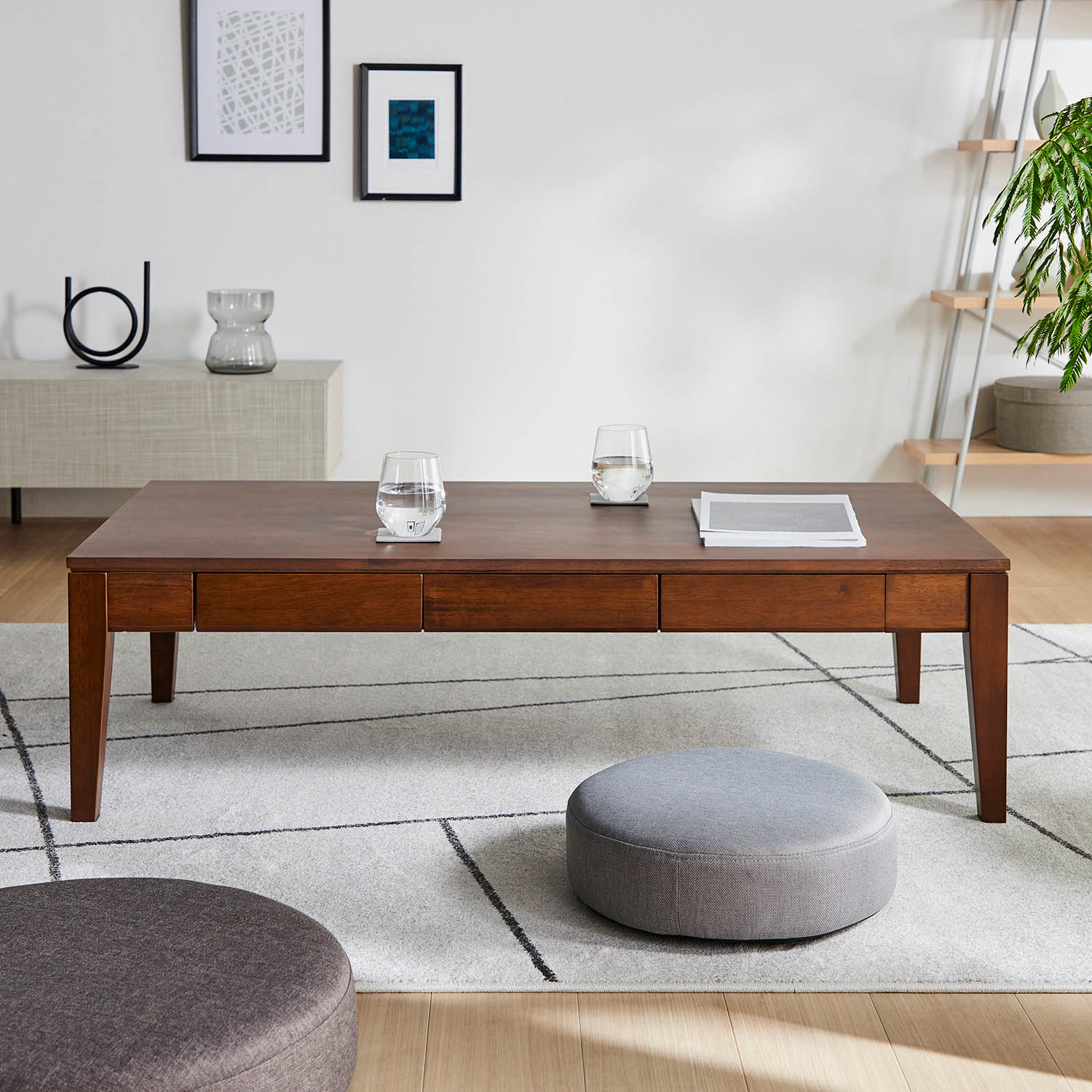 引出し付きローテーブル（ローテーブル/センターテーブル/座卓）｜通販