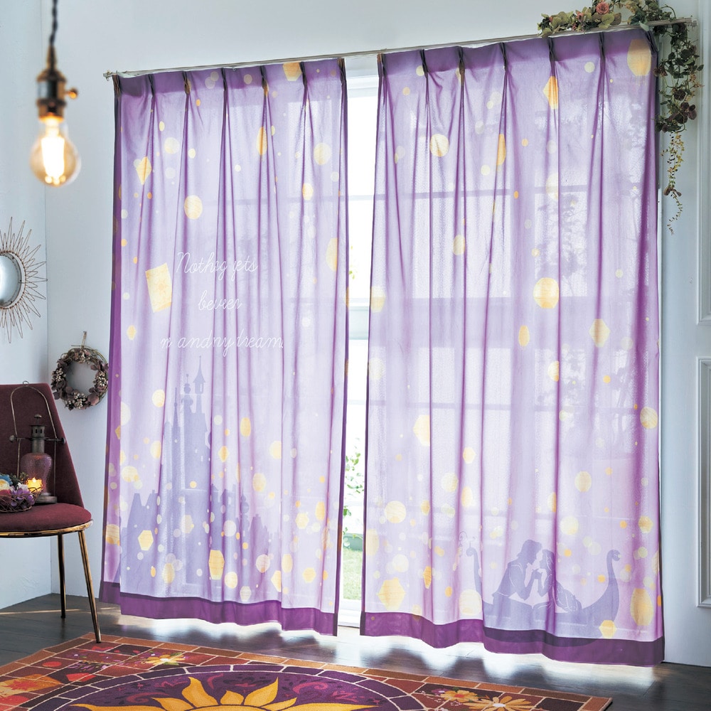 一枚絵のようなUVカット・遮熱・ミラーレースカーテン「ラプンツェル