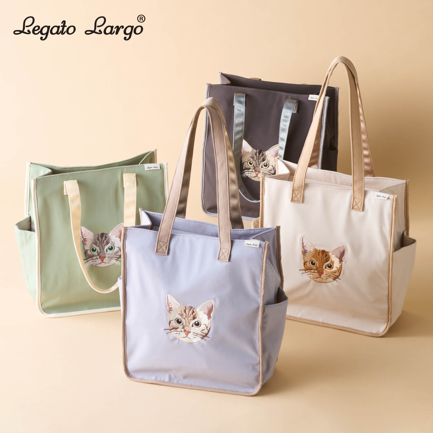 ネコ刺繍 A4対応トートバッグ(レガート ラルゴ/Legato Largo)｜通販の