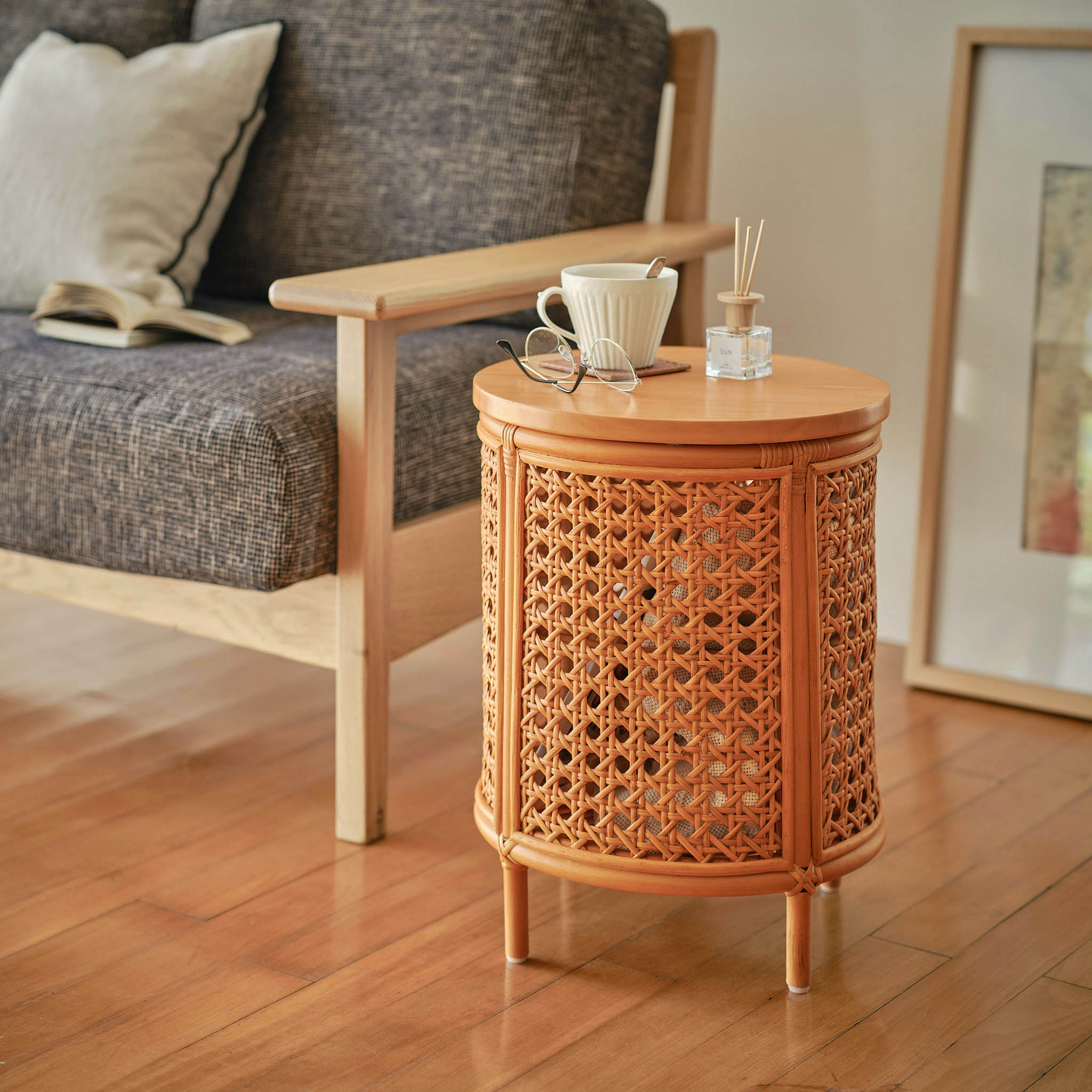 かごめ編みラタンのサイドテーブル｜通販のベルメゾンネット