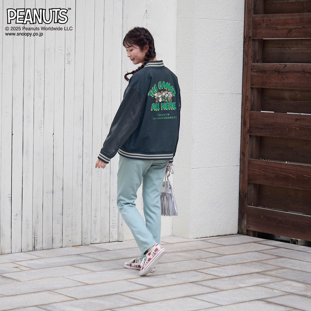 PEANUTS75周年】 刺繍デザインのスタジャン 「スヌーピー」(ピーナッツ