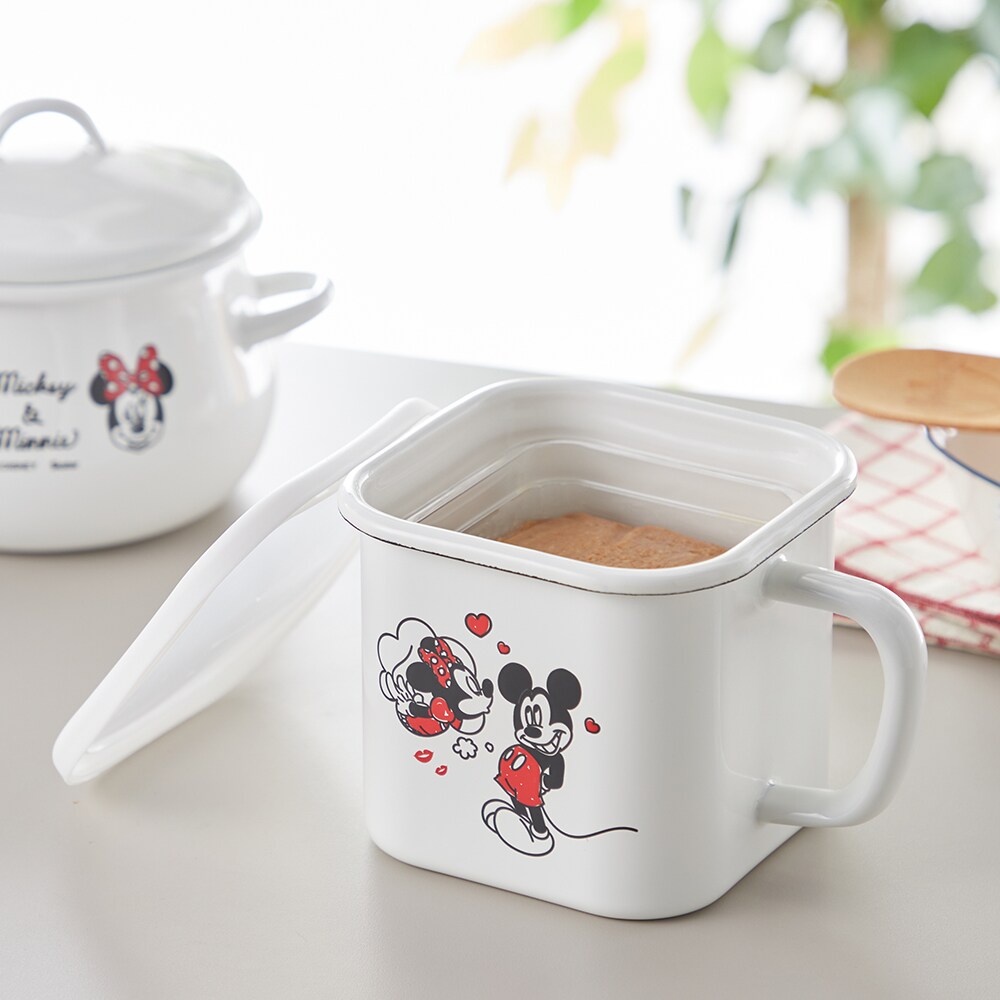 ホーローのマルチスクエアポット「ミッキー＆ミニー」(ディズニー